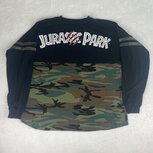 Universal Studios Jurassic Park Jersey Adult Extra Large Black Camouflage Shirt